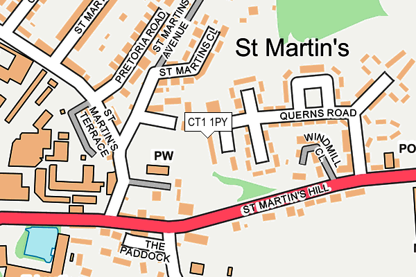 CT1 1PY map - OS OpenMap – Local (Ordnance Survey)