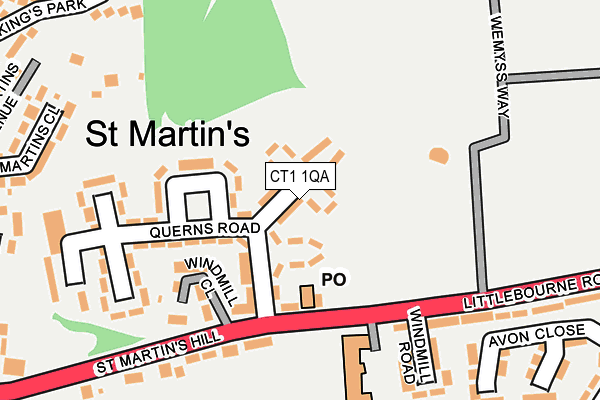 CT1 1QA map - OS OpenMap – Local (Ordnance Survey)