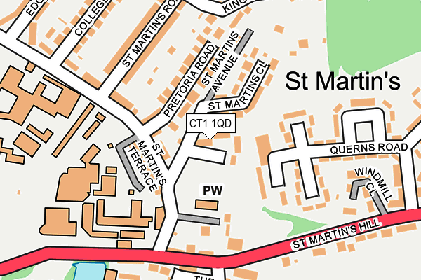 CT1 1QD map - OS OpenMap – Local (Ordnance Survey)