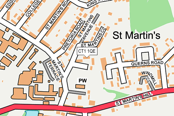 CT1 1QE map - OS OpenMap – Local (Ordnance Survey)