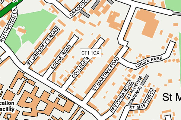 CT1 1QX map - OS OpenMap – Local (Ordnance Survey)