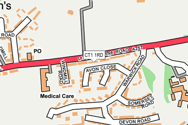 CT1 1RD map - OS OpenMap – Local (Ordnance Survey)