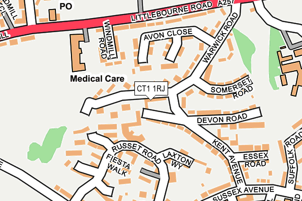 CT1 1RJ map - OS OpenMap – Local (Ordnance Survey)