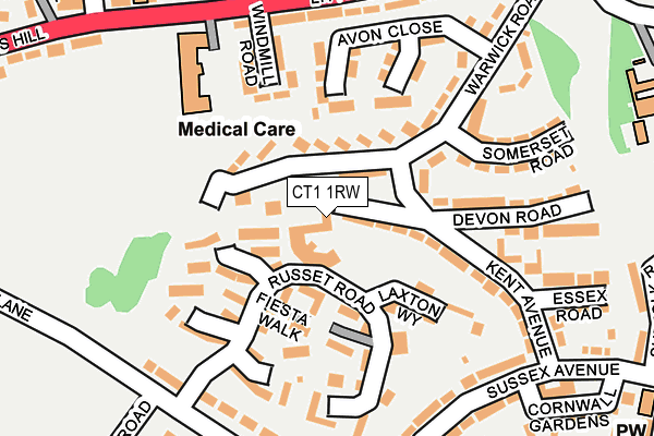CT1 1RW map - OS OpenMap – Local (Ordnance Survey)