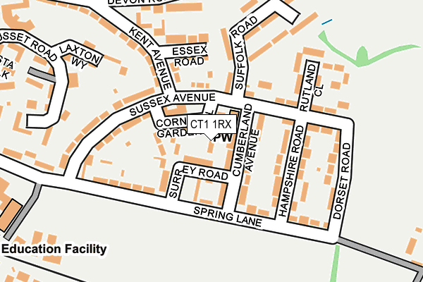 CT1 1RX map - OS OpenMap – Local (Ordnance Survey)