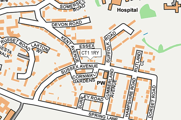 CT1 1RY map - OS OpenMap – Local (Ordnance Survey)