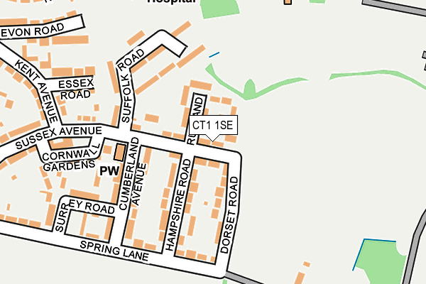 CT1 1SE map - OS OpenMap – Local (Ordnance Survey)