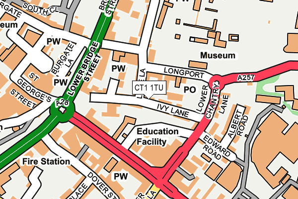 CT1 1TU map - OS OpenMap – Local (Ordnance Survey)