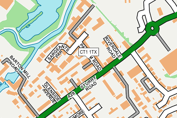 CT1 1TX map - OS OpenMap – Local (Ordnance Survey)