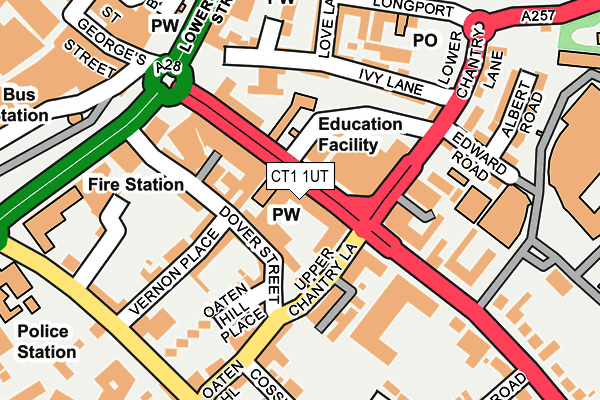 CT1 1UT map - OS OpenMap – Local (Ordnance Survey)