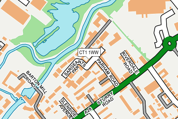 CT1 1WW map - OS OpenMap – Local (Ordnance Survey)