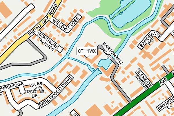 CT1 1WX map - OS OpenMap – Local (Ordnance Survey)