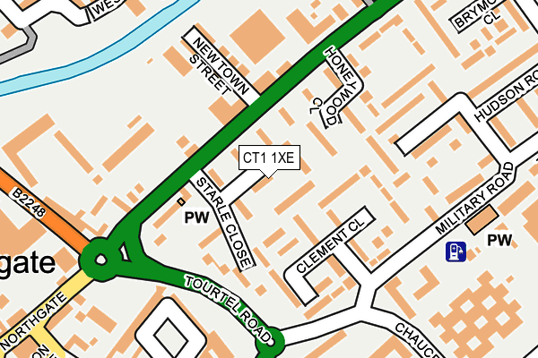 CT1 1XE map - OS OpenMap – Local (Ordnance Survey)