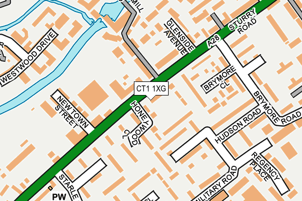CT1 1XG map - OS OpenMap – Local (Ordnance Survey)