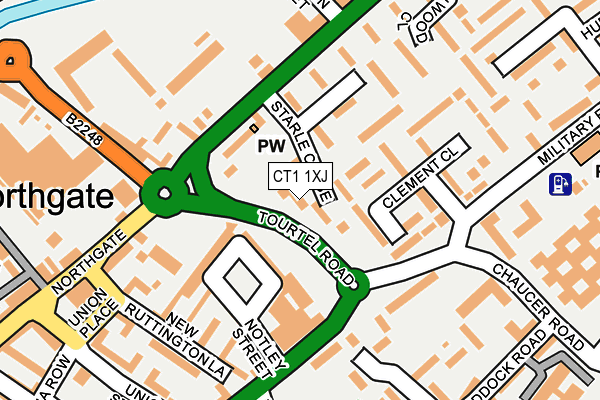 CT1 1XJ map - OS OpenMap – Local (Ordnance Survey)