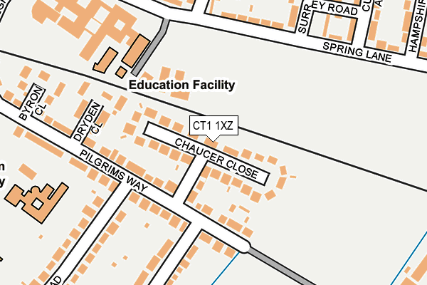 CT1 1XZ map - OS OpenMap – Local (Ordnance Survey)