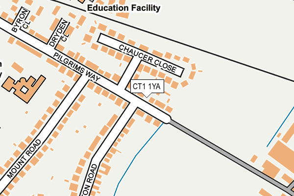 CT1 1YA map - OS OpenMap – Local (Ordnance Survey)