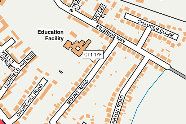 CT1 1YF map - OS OpenMap – Local (Ordnance Survey)