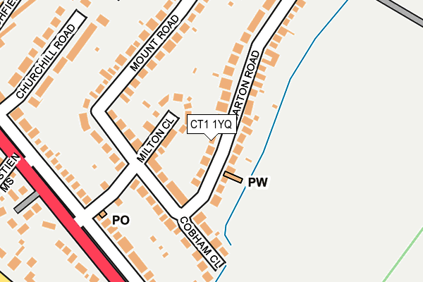 CT1 1YQ map - OS OpenMap – Local (Ordnance Survey)