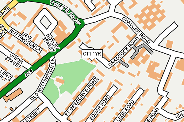 CT1 1YR map - OS OpenMap – Local (Ordnance Survey)