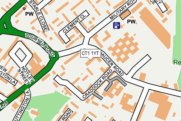 CT1 1YT map - OS OpenMap – Local (Ordnance Survey)