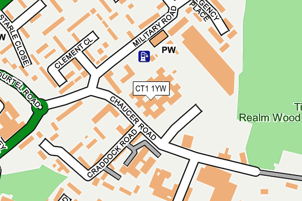 CT1 1YW map - OS OpenMap – Local (Ordnance Survey)