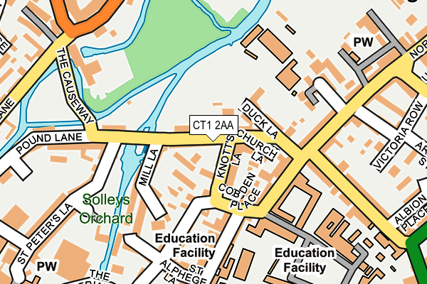 CT1 2AA map - OS OpenMap – Local (Ordnance Survey)