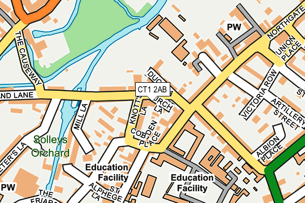 CT1 2AB map - OS OpenMap – Local (Ordnance Survey)