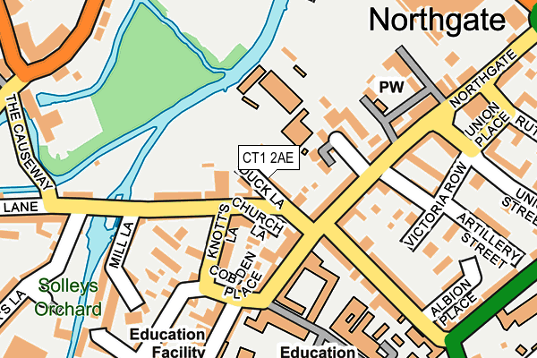 CT1 2AE map - OS OpenMap – Local (Ordnance Survey)
