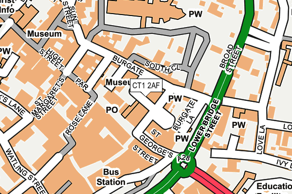 CT1 2AF map - OS OpenMap – Local (Ordnance Survey)