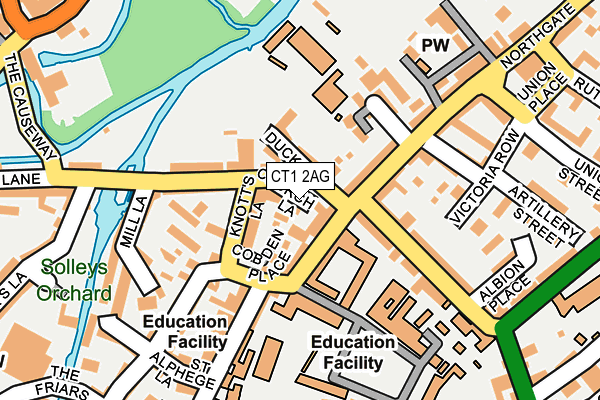 CT1 2AG map - OS OpenMap – Local (Ordnance Survey)