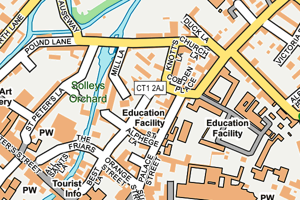 CT1 2AJ map - OS OpenMap – Local (Ordnance Survey)
