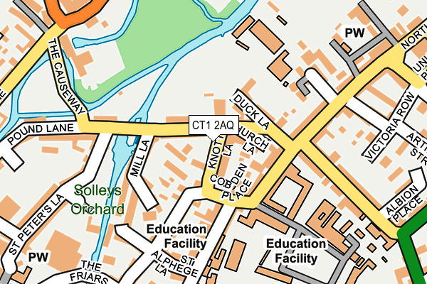 CT1 2AQ map - OS OpenMap – Local (Ordnance Survey)