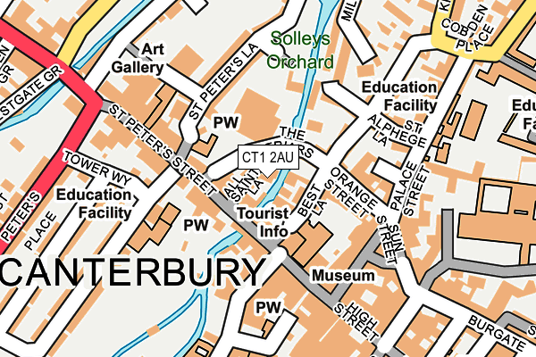 CT1 2AU map - OS OpenMap – Local (Ordnance Survey)