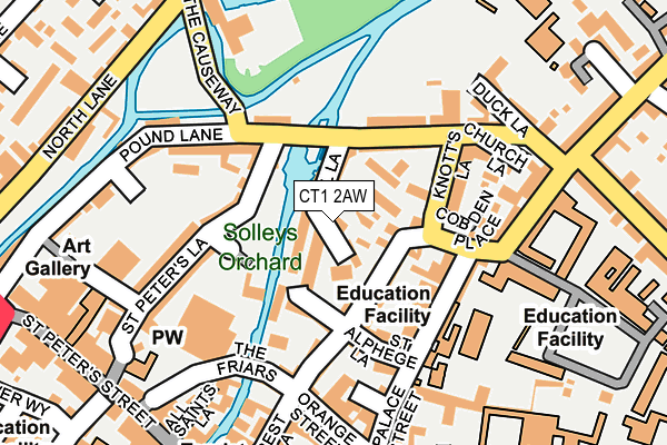CT1 2AW map - OS OpenMap – Local (Ordnance Survey)