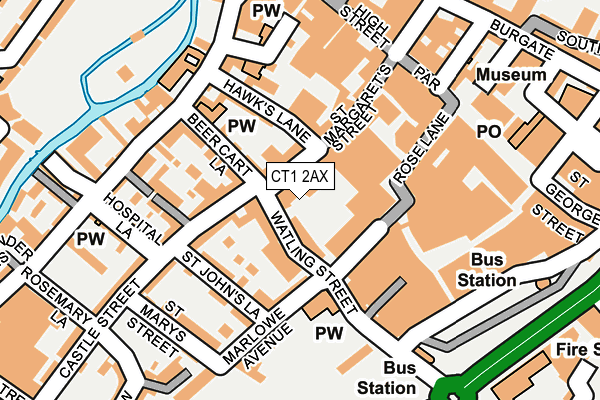 CT1 2AX map - OS OpenMap – Local (Ordnance Survey)