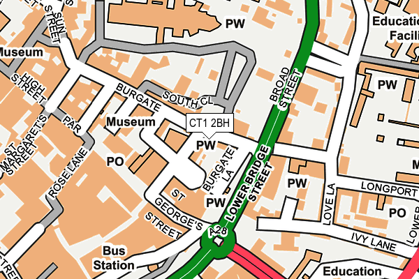 CT1 2BH map - OS OpenMap – Local (Ordnance Survey)