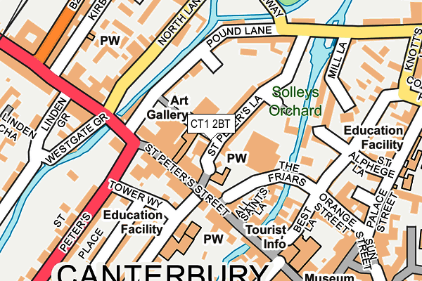 CT1 2BT map - OS OpenMap – Local (Ordnance Survey)