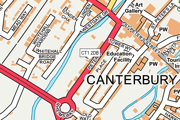 CT1 2DB map - OS OpenMap – Local (Ordnance Survey)