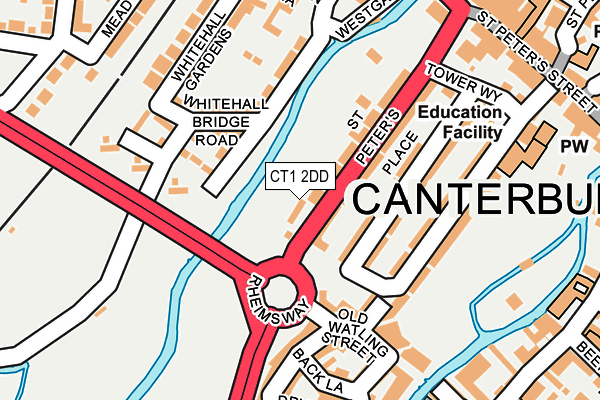 CT1 2DD map - OS OpenMap – Local (Ordnance Survey)