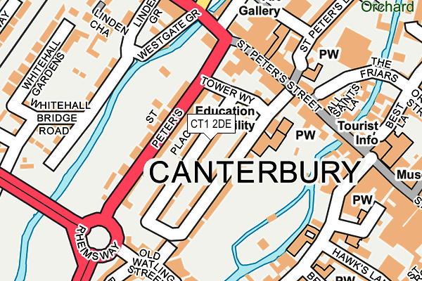 CT1 2DE map - OS OpenMap – Local (Ordnance Survey)