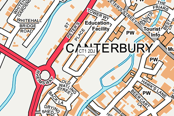 CT1 2DJ map - OS OpenMap – Local (Ordnance Survey)