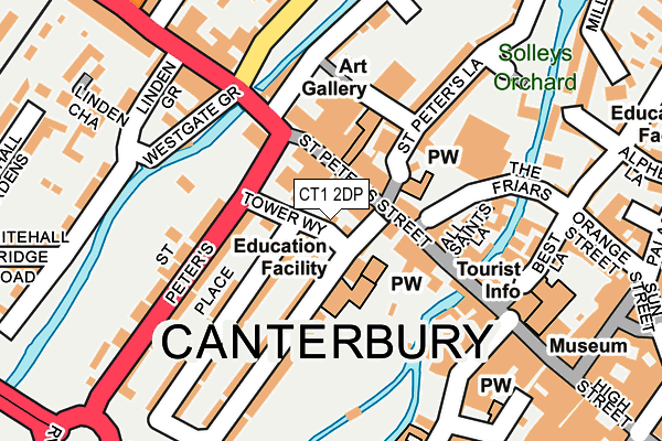 CT1 2DP map - OS OpenMap – Local (Ordnance Survey)