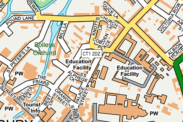 CT1 2DZ map - OS OpenMap – Local (Ordnance Survey)