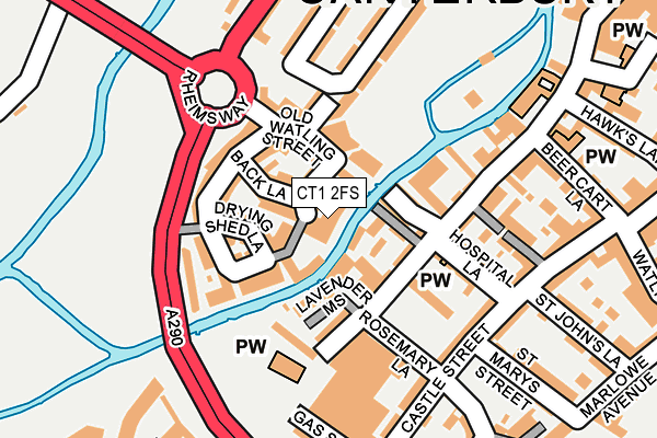 CT1 2FS map - OS OpenMap – Local (Ordnance Survey)