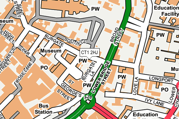 CT1 2HJ map - OS OpenMap – Local (Ordnance Survey)