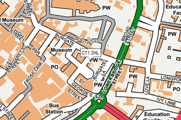 CT1 2HL map - OS OpenMap – Local (Ordnance Survey)