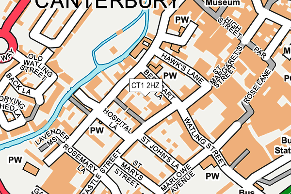 CT1 2HZ map - OS OpenMap – Local (Ordnance Survey)