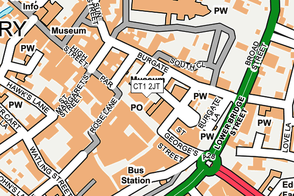 CT1 2JT map - OS OpenMap – Local (Ordnance Survey)