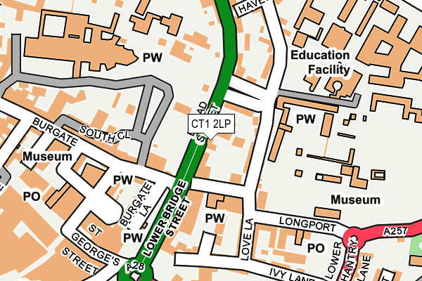 CT1 2LP map - OS OpenMap – Local (Ordnance Survey)